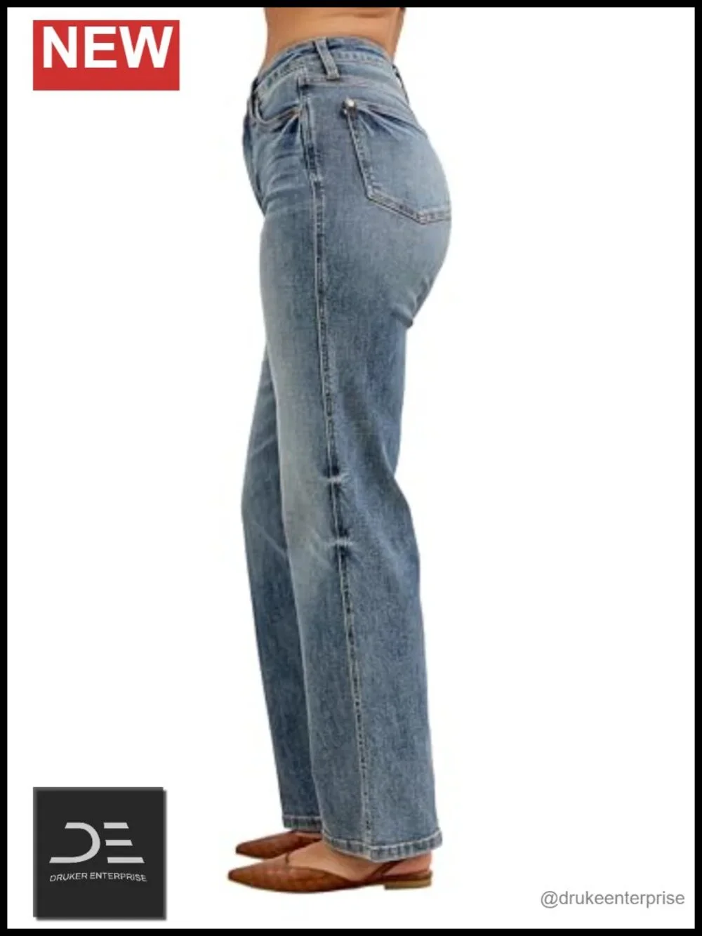 High Waisted Tummy Control Straight Leg Jeans